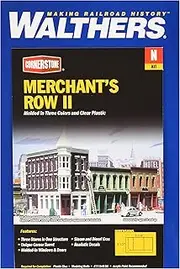 Walthers Cornerstone N Scale Model Merchant's Row Ii Kit, 6-1/4 x 3-1/2" 15.9 x 8.9cm, (933-3224)