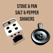 Frying Pan and Stove Mini Salt and Pepper shakers