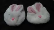 Build A Bear BABW Bunny slippers pair white