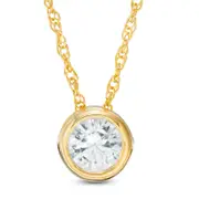 0.5 CT. Natural Clarity Enhanced Solitaire Pendant in 10K Yellow Gold