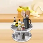 2 Layer Lazy Susan Turntable Organizer for Bathroom Counter Dining Table