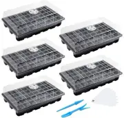 Seedling Trays Seed Starter Tray, 5-Pack Mini Propagator Plant Grow Kit Green...