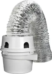 Dundas Jafine TDIDVKZW Indoor Dryer Vent Kit with 4-Inch by 5-Foot Proflex Duct,