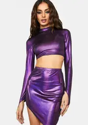 [SIMMI] Purple Asymmetric Skirt Set