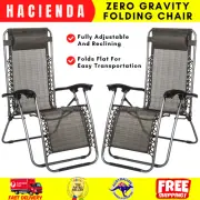 Folding Zero Gravity Deck Chair Sun Lounge Beach Garden Outdoor Recliner Camping