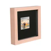 Light Wood 6" x 6" 3D Box Photo Frame Black 2" x 2" Mount Craft Shadow Picture