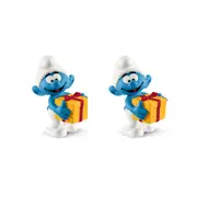 2x Schleich Kids/Childrens Toy Play Action Figurine Smurf with Present 7y+