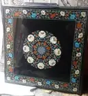 30" black square Marble Dining Coffee Center inlay Table Top stone Mosaic lapis