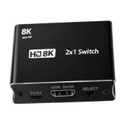 HDMI 2.1 Ultra HD 8K 48Gbps Directional Switch 2in 1out Converter For Xbox PS5 A