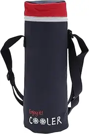 CAPASTEC Insulated Bag for Water Bottle, Oxford Fabric, Pearl Cotton, Aluminium Foil, Portable, Shockproof with Adjustable Shoulder Strap for Outdoor Sports, 30 x 10 cm, Red Deep Blue, Red, Deep Blue