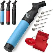 Valiant Sports Ball Pump Inflator with 5 Needles (Pin) and Pouch, Dual Action Hand Held Portable Air Pump with pins to Inflate Soccer Ball, Football, Volleyball, Rugby,Netball & Basketball