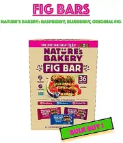Nature's Bakery FIG BARS 36 Twin Packs (2oz each) Raspberry Blueberry Original