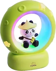 [Wrohto] Cute Night Light, Moon Panda Bedside Lamp, ABS, PVC Tap Control Cartoon Decoration, 3 Brightness Levels, Perfect Bedroom Lighting for Girls, Kids, Teens, Boys, and Adults, 12x6.6x14.1cm