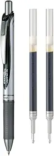 Pentel Energel Retractable Gel Pen 0.7mm Black + 2 Refills (YBL77-A2R)