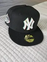 New Era 59fifty Hat Club New York Yankees VHS Pack Black 1999WS Sold Out 7 5/8