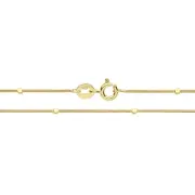 Girls 9ct Gold Snake and Square Bead Chain Necklace