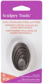 Sculpey Premo Graduated Cutter Set 6/Pkg-Oval AMM1-1021