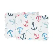 14" x 51" Anchors Away Red White & Blue Quilted Reversible Table Runner