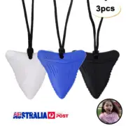Kids Adults Chewlelry Shark Tooth Necklace Autism ADHD Sensory Chew Teething Toy