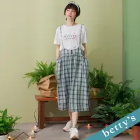 在飛比找momo購物網優惠-【betty’s 貝蒂思】格子吊帶假兩件洋裝(淺綠)