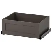 KOMPLEMENT drawer with framed front, dark grey, 50x35 cm