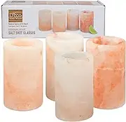 Himalayan Salt Shot Glasses, Set of 4 All-Natural FDA Approved 3" Pink Salt Glasses -Tequila Shot Glasses