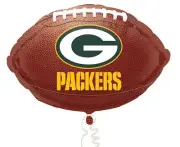 NFL Green Bay Packers Football Junior Shape 17" Foil Balloon (Packaged)