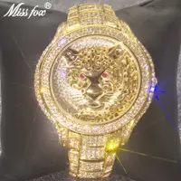 在飛比找蝦皮購物優惠-Missfox 18K Diamond Tiger 男士手錶