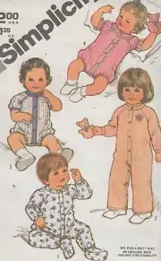Infants Jumpsuit Sewing Pattern Simplicity 5431 Size 18 Months 21 - 24 Pounds
