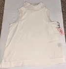 Juicy Couture Ivory Polyester Sleeveless Tank Top W/Sweater Turtle Neck NWT