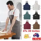 Thick Canvas Apron Denim Bib Butcher Waiter Chef Kitchen Cooking Cafe Workshop