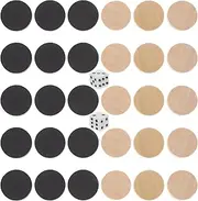 VICASKY 30pcs Backgammon Pieces Checkers Replacement Checkers Board Game Pieces Playing Game Chips Wooden Chess Pieces Board Game Table Chips with Dice