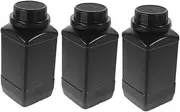 Alipis 3pcs Capacity Wide Mouth Plastic Bottles with Screw Caps Lab Sample Containers for Liquid Distribution Solid Powder Storage Light Design for Chemical Integrity
