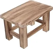 Rustic Wooden Stool Multi-Functional Step Stool for Kitchen Bathroom Boys and Girls Compact Comfortable