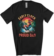 [Generic] Early Clock Proud Dad; Amazing Father's Day Rooster Sunglasses Vintage; Family Group Unisex T-Shirt