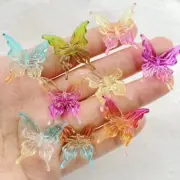10pcs Mixed Color Charm Butterfly Resin Flatback For Slime Decorations