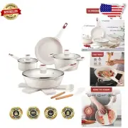 Durable Granite Nonstick Cookware Set, 14 Pcs - Effortless Cooking Experience