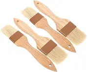 Zerodeko 4Pcs Basting Brush with Wooden Handle Versatile BBQ Sauce Brush for Cooking Baking Grilling Marinating Includes Brushes Easy to Clean
