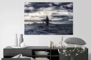 BOATS SCENERY SUN SET - SUN RISE picture wall Canvas home wall choose your size