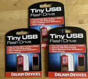THREE of Delkin Devices 16 GB Tiny USB Flash Drive DDTNYUSB-16GB NEW in Package