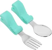 Abaodam Baby Cutlery for Toddlers Stainless Steel Fork and Spoon Baby Training Utensils Durable Easy to Use