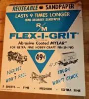 NOS Flex-I-Grit Ultra Fine Sandpaper Hobby Craft Mylar Film Abrasive Sheets