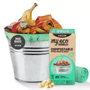 Compostable Food Waste Bags - 300 Count - 100% BPI Certified Compostable - AS...