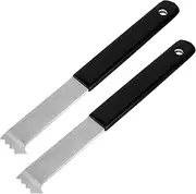 2Pcs Paver Puller, Metal Paver Extractor Tool with Joint Scraper Teeth and Gripper Slots, Sturdy Paver Removal Tool, Hard Coated Lever Bar for Garden Lawn Yard Patio Blocks, 8.66 Inch