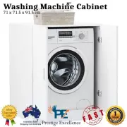 Washing Machine Cabinet White 2 Doors Bathroom Cupboard Storage 71x71.5x91.5 cm