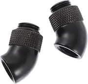 DOITOOL 2pcs Water-Cooled Swivel Elbow Adapter 45 Degree Rotary Extender Water Cooling Plug 45 Degree Rotary Fitting Water Cooling Tubing Water Cooling Kit Black Brass