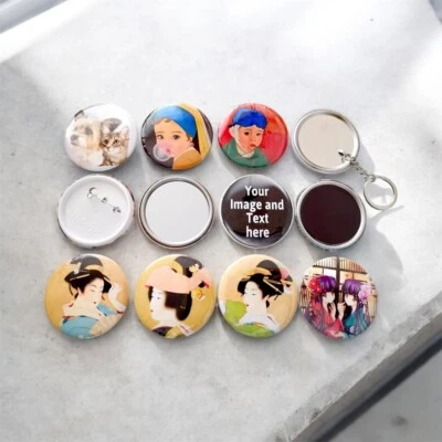Hand Made Personalized Pin-backed Badge 32mm Your Photo Pet Text for Gift AUStor