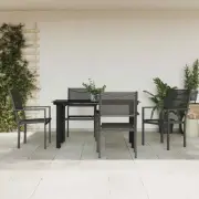 vidaXL 5 Piece Garden Dining Set Black Steel and Textilene 3200728_V1