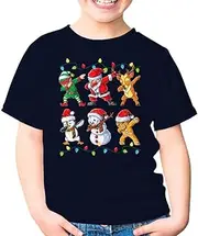 [SDVN] Dabbing Santa Elf Friends Christmas Dancing Xmas Dab Kids Shirt Gift Boy Girl Youth T-Shirt (Navy;XS)