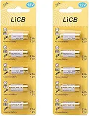 LiCB A23 12V 12 Volt Alkaline 23A Batteries (10-Pack)